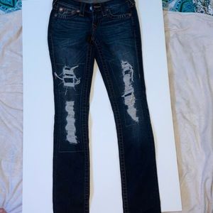 True religion low rise ripped jeans size:24